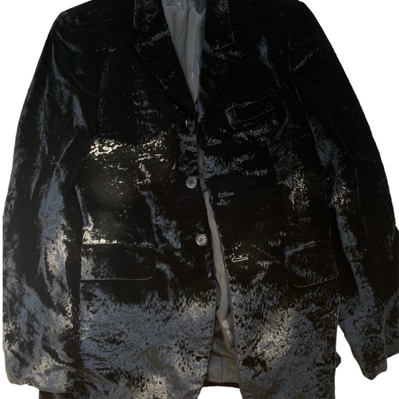 Vintage Versace Versus crushed velvet pattern men jacket suit - Picture 6 of 8